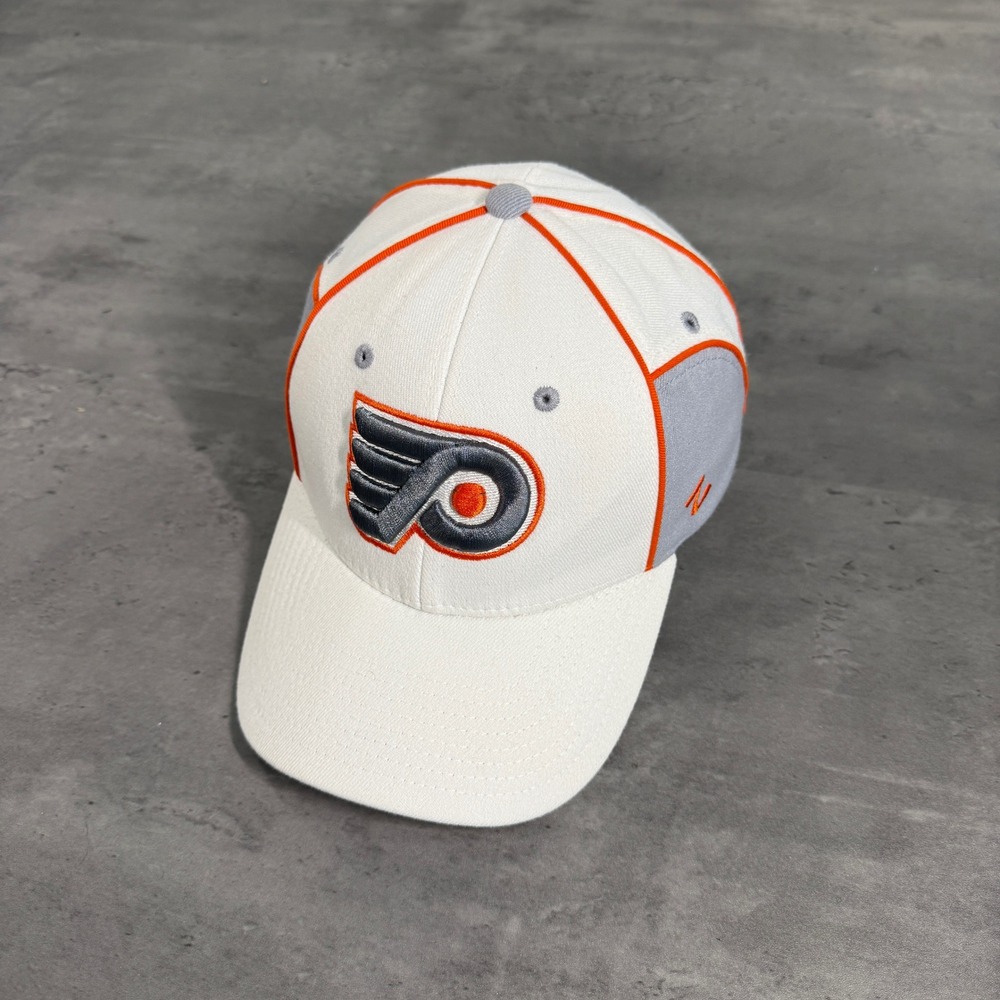 Zephyr Philadelphia Flyers Hat Mens XL White Silver NHL Z-Fit Fitted Hockey Cap